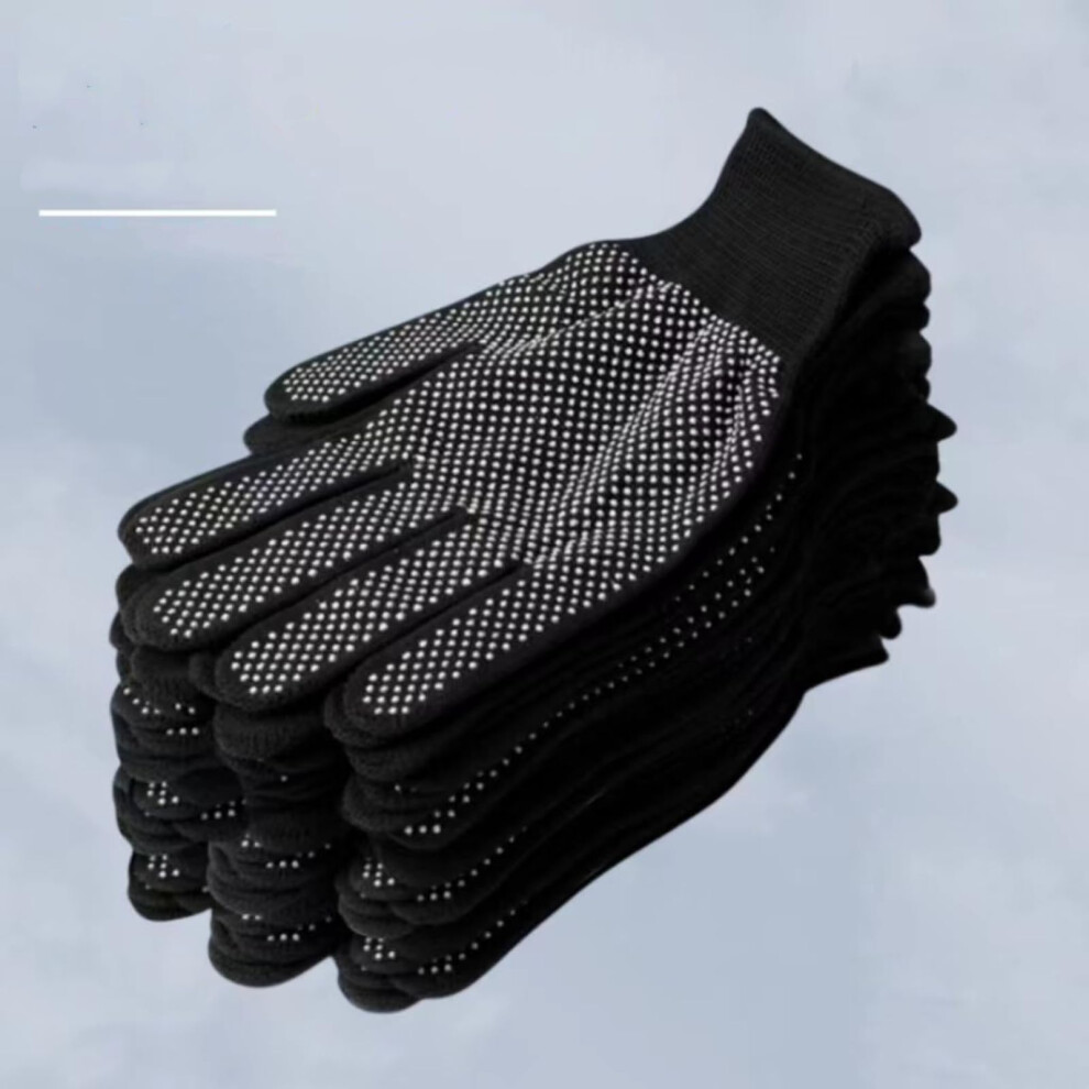 Nylon Work Gloves With Antislip Grip Dots, Breathable Full Finger Safety Gloves, Elasticity Fit 9070919764011