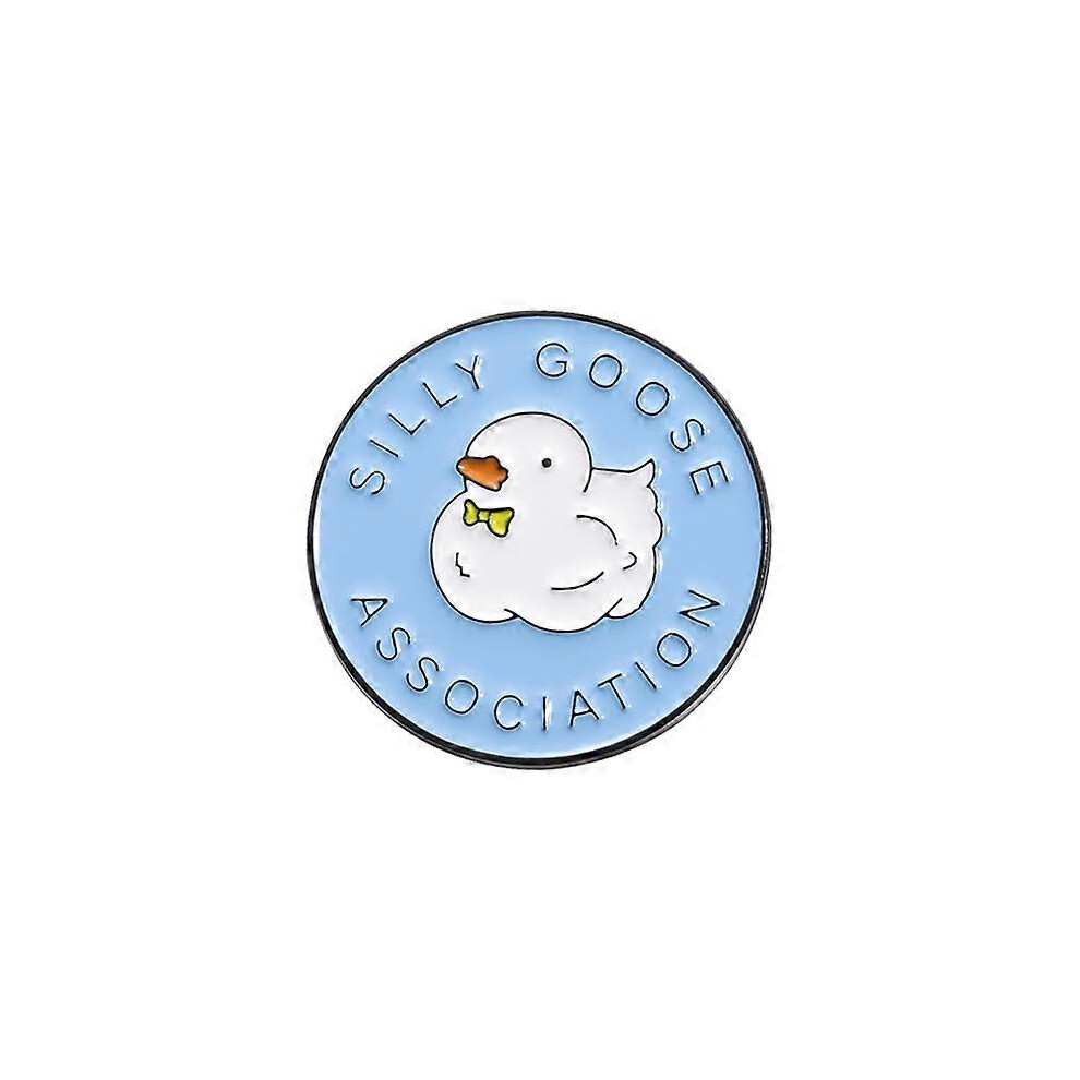 (As show, One size) Silly Goose Association Enamel Pin Funny Animal Metal Brooch Lapel Backpack Badge Fashion Jewelry Accessories Gift for Friends
