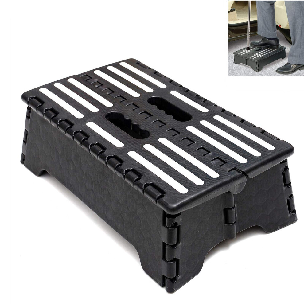 Folding Step Stool for Seniors with Sturdy Design, 5Inch Lift, 300lbs Capacity, Camper Van Use