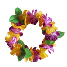 Hawaiian Flower Crown and Wristbands Set for Weddings, Luau Parties, Tropical Festivals