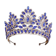 Crystal Tiara Bridal Crown Vintage Rhinestone Queen Princess Prom Wedding Hair Accessories Blue