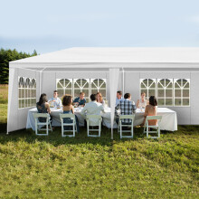 3*9m 5-Sidewall Wedding Party Gazebos Iron PE Cloth Spiral Pipe Pergola