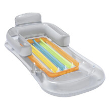 Inflatable Pool Float Lounge Chair with Backrest and Cup Holder, Transparent Water Seat for Adults and Kids