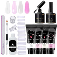 Poly Nail Gel Kit 12PCS White Pink Clear Builder Gel for SalonQuality Manicure and Nail Art