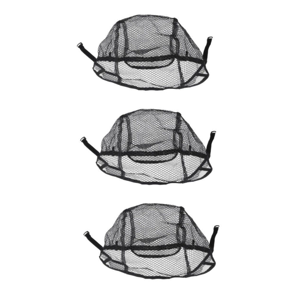 Unisex 3Pcs Breathable Mesh Wig Cap With Grip Band Stretch Nylon For Secure Comfortable Fit