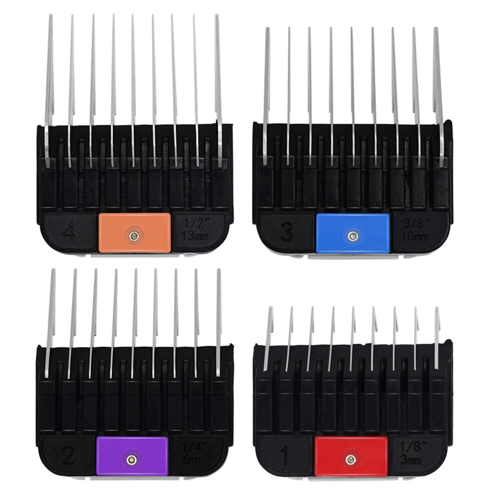 Pet Clipper Guard Combs Set for A5 Detachable Blade Clippers, 4 Sizes, Compatible with Wahl, Andis, Oster