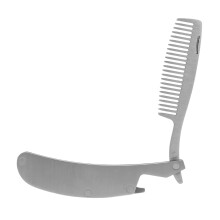 Stainless Steel Folding Beard Comb for Men Compact TravelFriendly Mustache and Hair Styling Tool