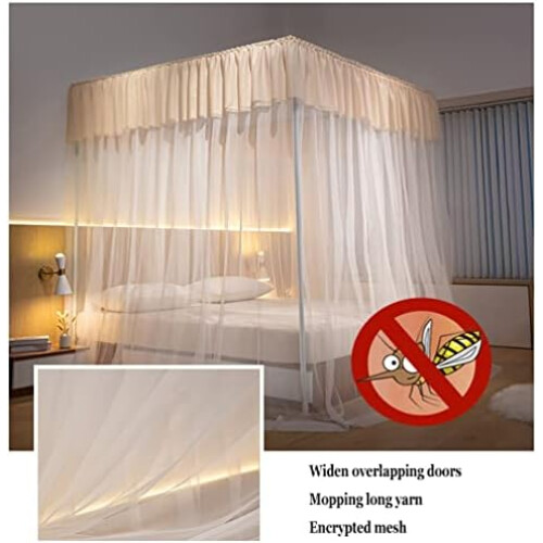 Mosquito Net Bed Canopy with Metal Frame, Full Coverage Four Corner Design for Double Bed 200x220cm 2