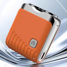 Electric Shaver Dual Head Waterproof Wet Dry Razor with LED Display TypeC Rechargeable Orange