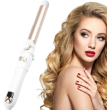 Automatic Rotating Hair Curler 28mm Ceramic Barrel Fast Heat Adjustable Temp LCD Auto Shutoff