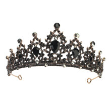 Vintage Gothic Bridal Tiara Crown Headpiece with Sparkling Rhinestones for Wedding and Formal Events