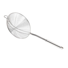 Stainless Steel Wire Mesh Skimmer Spoon with Long Handle, Heat Resistant Pasta and Hot Pot Strainer
