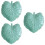 3Pcs Green Ceramic Serving Plates Unique Leaf Design Food Storage Tray 8
