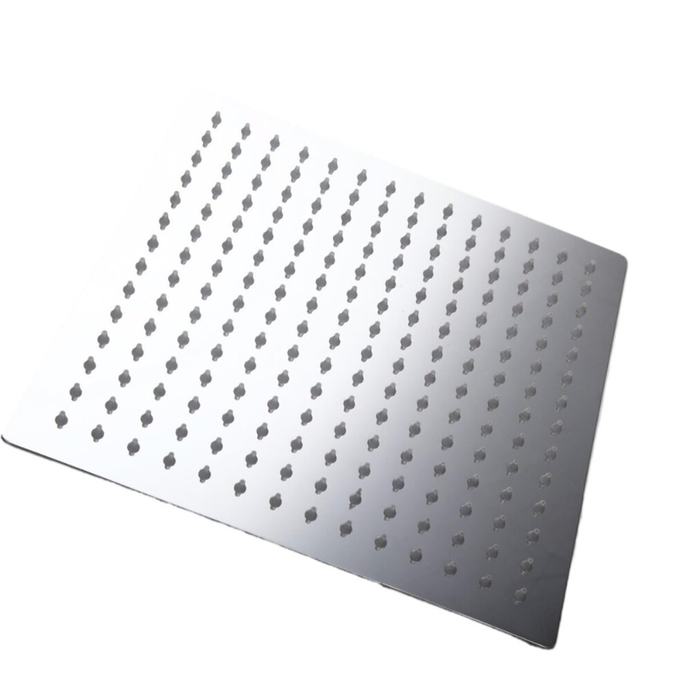 Handheld Square Rainfall Shower Head With Chrome Finish, Fullbody Coverage, Wall Mounted 9113335575967