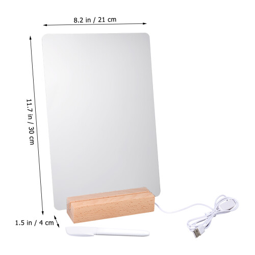 3Sets Acrylic Note Board White Luminous Message Board for Home 1