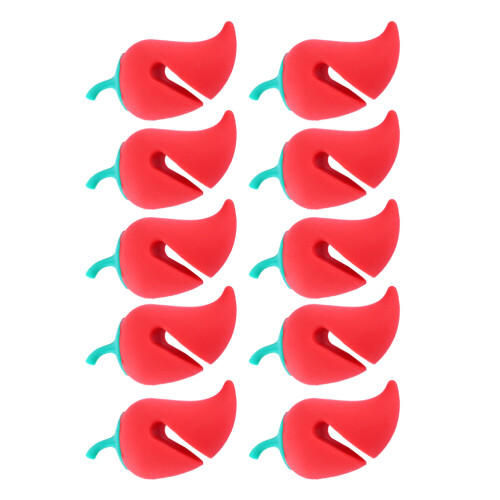 10Stk Silikon Überlaufstopper Chili Form Topfdeckel Heber