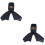 2Stk Arbeitshut Shawl Cap Dickem Denim, Schwarz, Mit Augenschutz 6