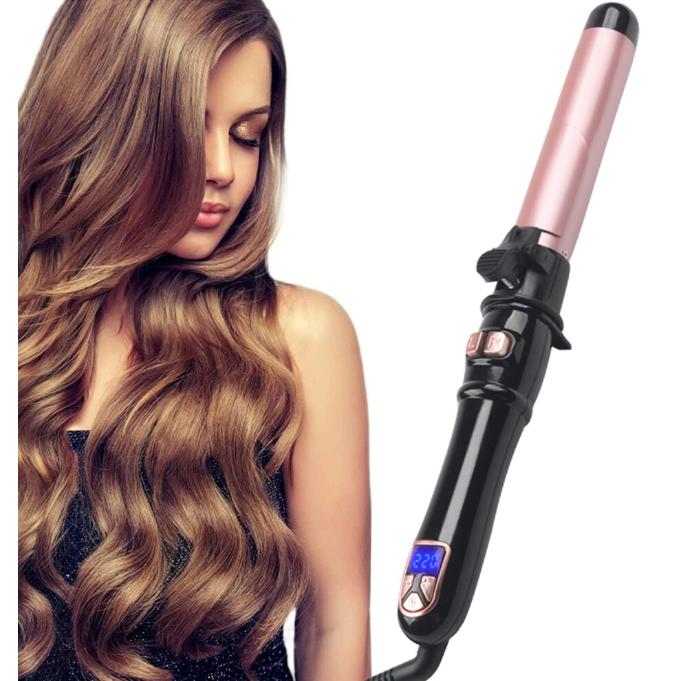 28mm Automatic Hair Curler with LCD Display, Fast Heating Curling Iron for Beach Waves and Curls