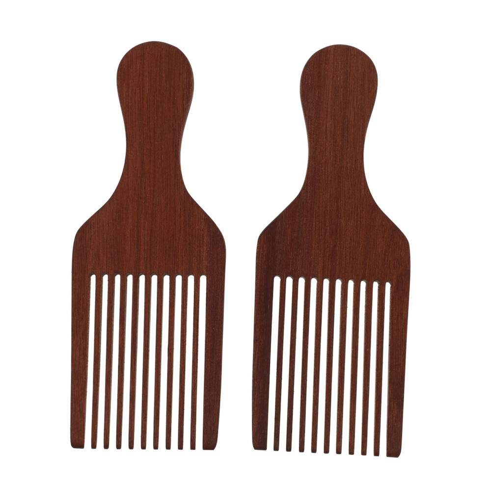 Unisex Wooden Hair Comb Set, Wide Tooth Anti Static Design For Curly Hair And Beard Detangling