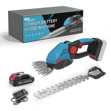 2in1 Cordless Hedge Trimmer and Electric Grass Shears, 21V Rechargeable, Adjustable 60 Head, Lightweight