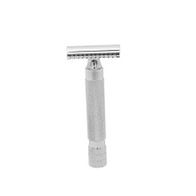 Double Edge Stainless Steel Safety Razor for Men with Textured Grip for Close Comfortable Shave