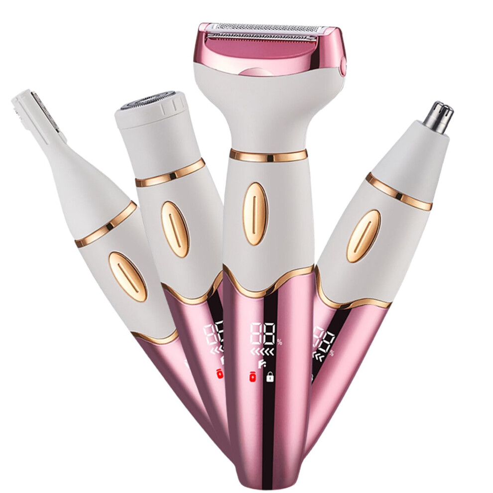 Women Electric Shaver 4in1 Waterproof Ladies Electric Razor with Rechargeable Bikini Trimmer