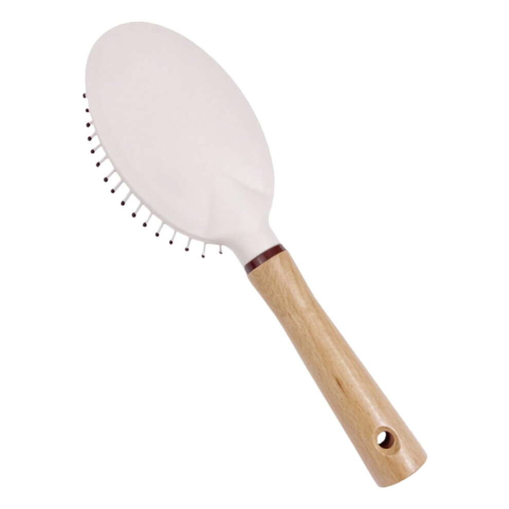 Detangling Hair Brush with Ergonomic Wooden Handle for Curly and Thick Hair Gentle Scalp Massage