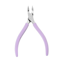 Professional Cuticle Nipper with Sharp Curved Blades and Antislip Grip for Salon and Home, Purple