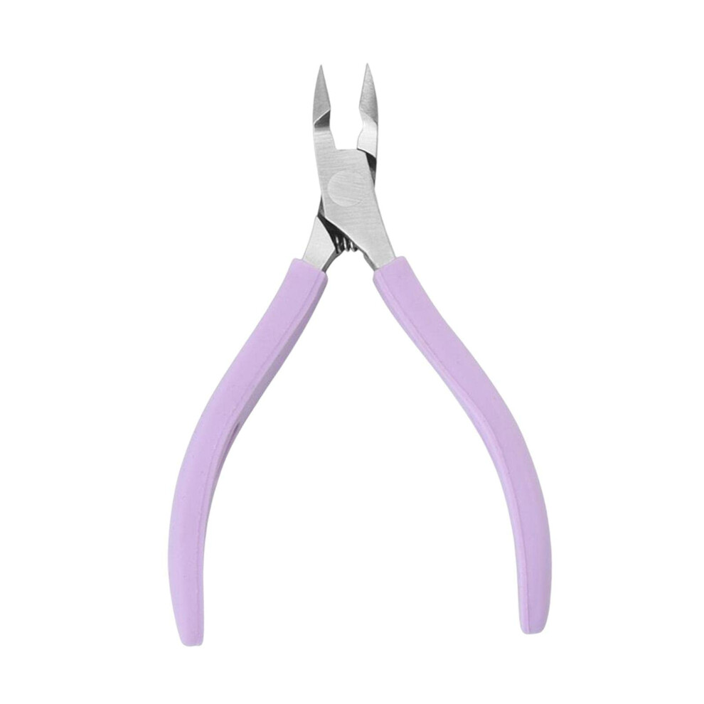 Purple Professional Cuticle Nipper With Sharp Curved Blades And Antislip Grip For Salon And Home,