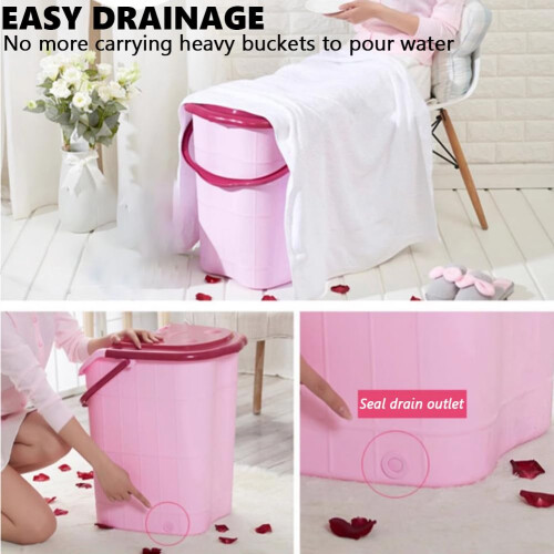 Deep Soaking Foot Spa Tub with Full Calf Coverage, Rollers, Wheels and Quick Drain Outlet 2