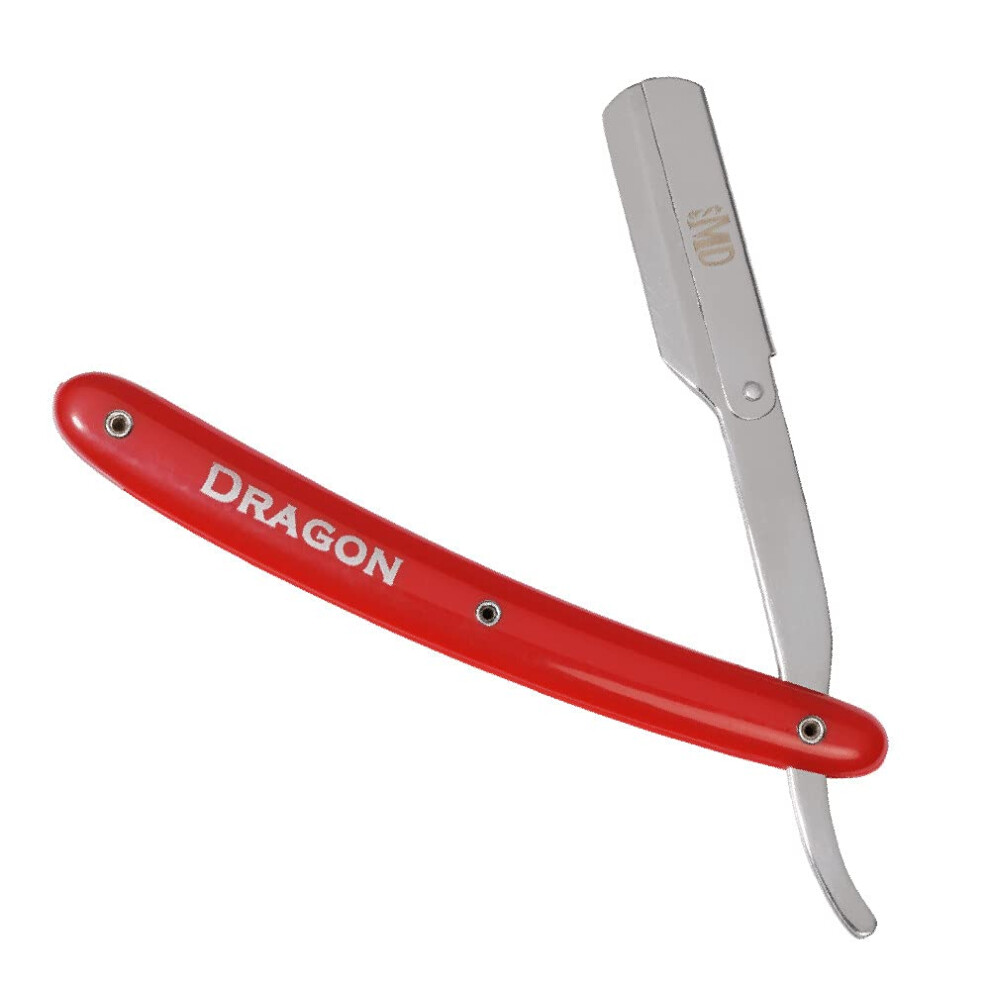 Red Professional Barber Straight Razor With Dragon Design And Ergonomic Handle For Precise Shaving
