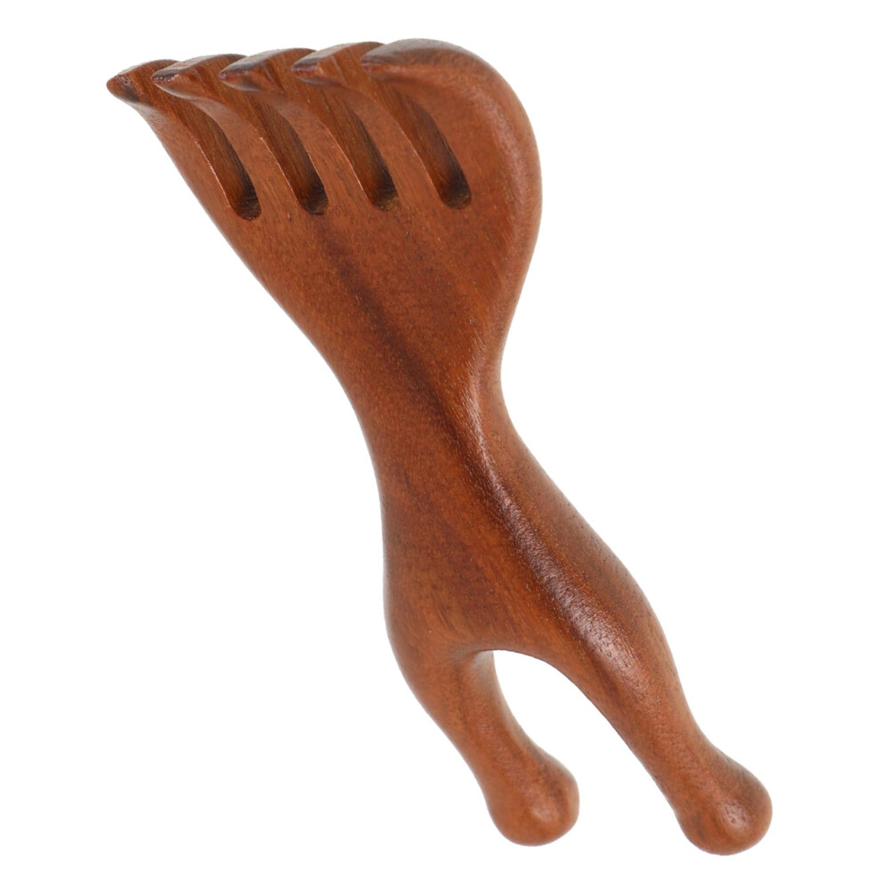 Unisex Wooden Wide Tooth Comb For Curly Hair, Anti Static Detangling Hair Comb With Ergonomic Handle