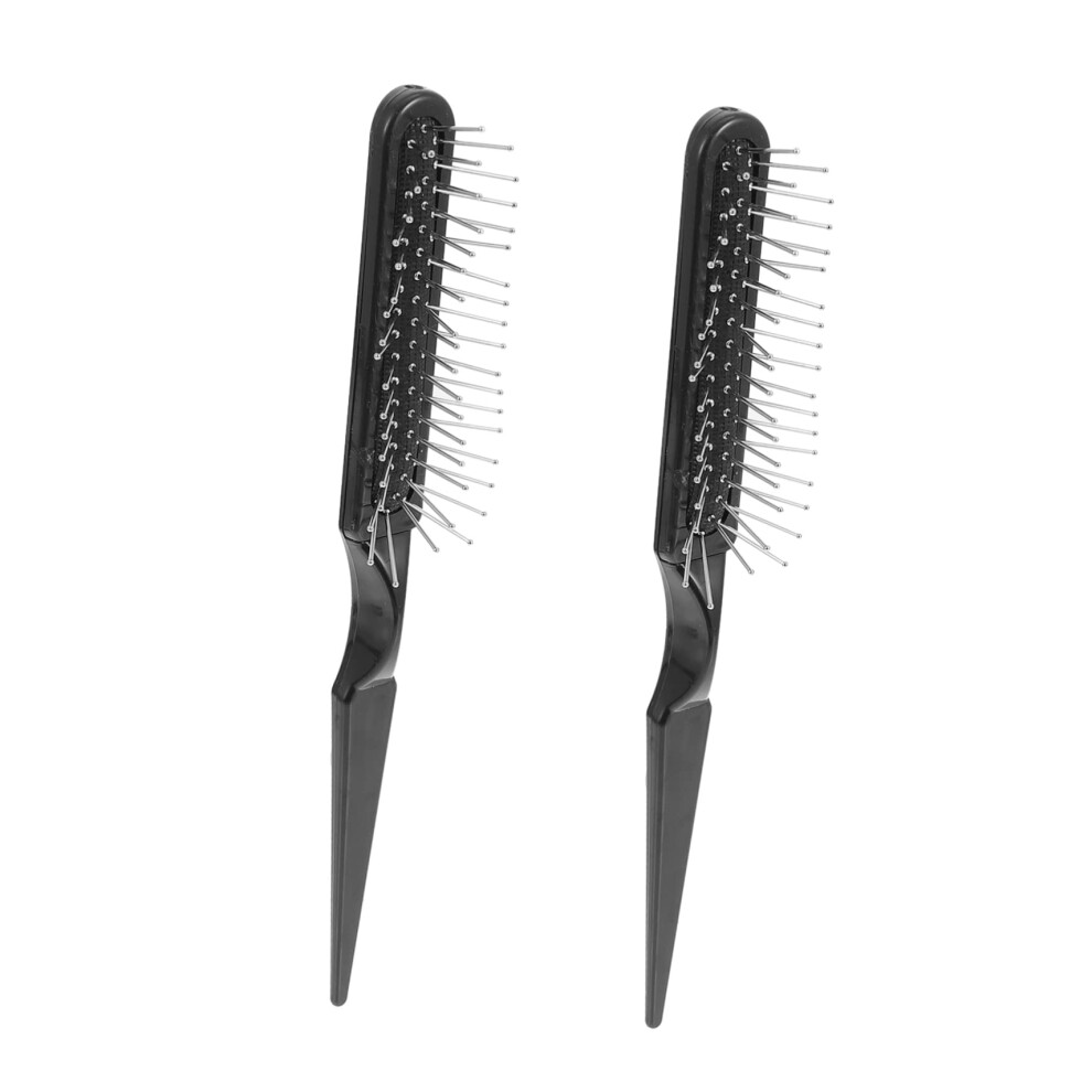 Unisex Scalp Massage Brush And Steel Pin Teasing Comb Set For Wet Hair, Volume Boosting, Antistatic Styling