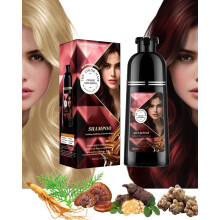 Wine Red Plant Based Hair Dye Shampoo for Gray Coverage, Foaming Color, Pack of 2 16.91oz