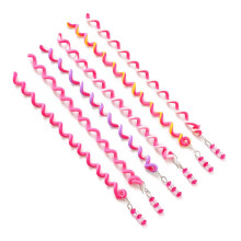 Pink Hair Braiding Tool Set for Girls, DIY Hair Styling Accessories with Ribbon Clips, 6pcs