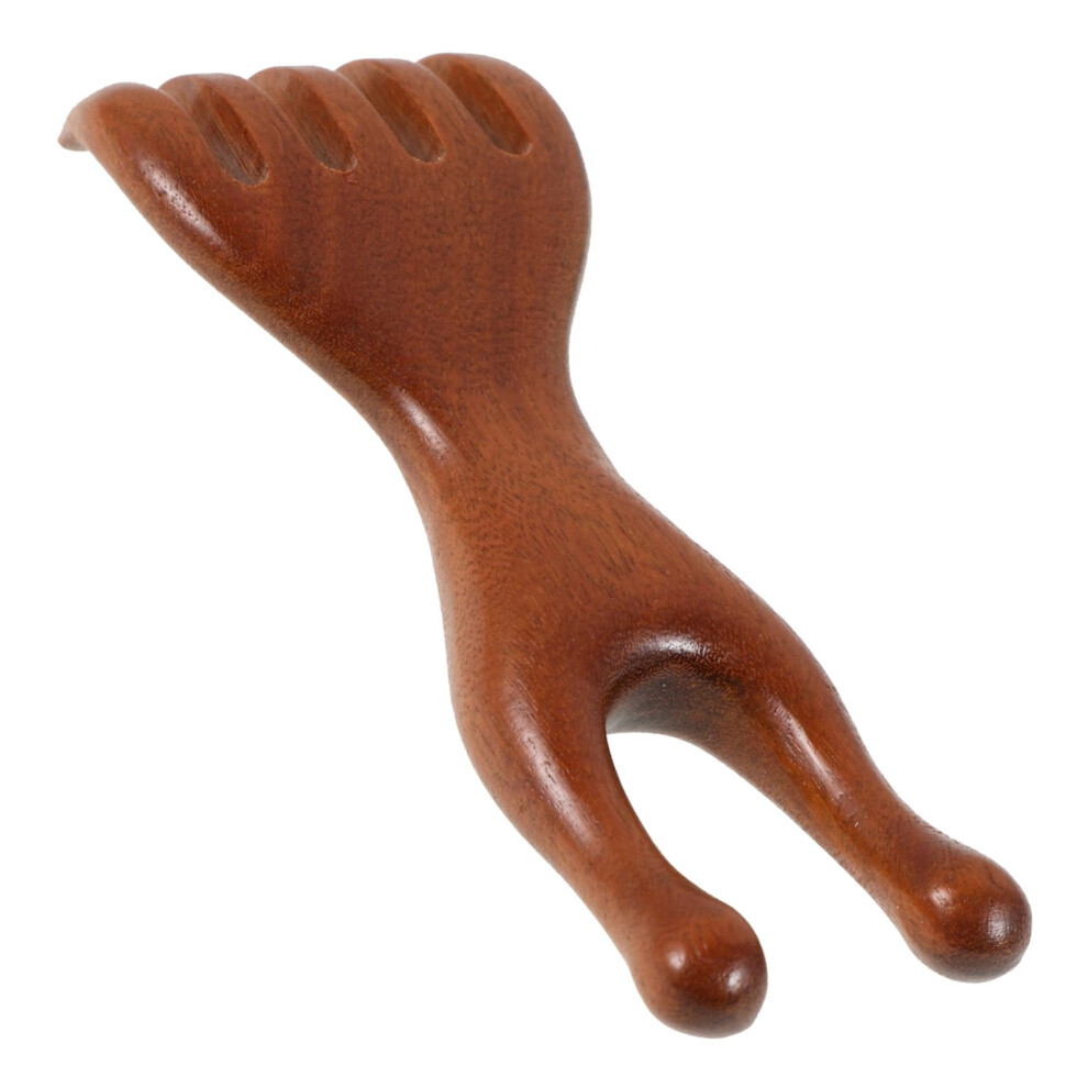 Unisex Wooden Wide Tooth Hair Comb With Handle For Curly Hair Detangling And Gentle Scalp Massage