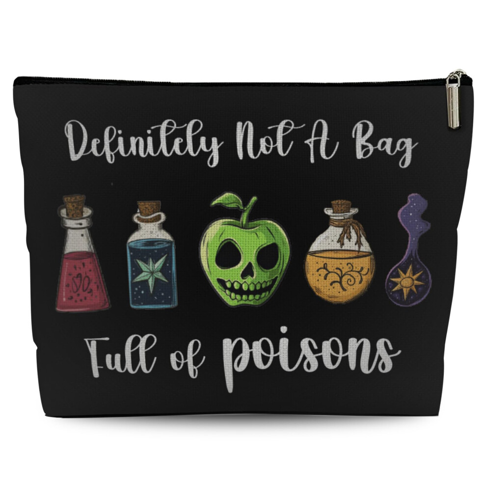 Witchy Makeup Bag with Zipper Funny Cosmetic Pouch for Women Halloween Gift Travel Storage
