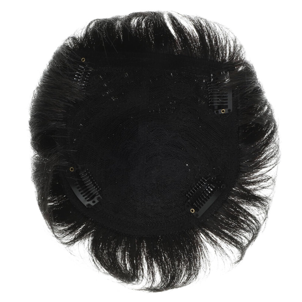 Unisex Black Men's Toupee With Natural Hairline, Clip In Hairpiece For Men, Breathable Short Style