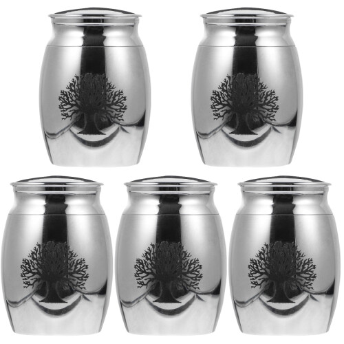 5Stk Cremation Urne Silber Beerdigungsurne Für Tierasche 1