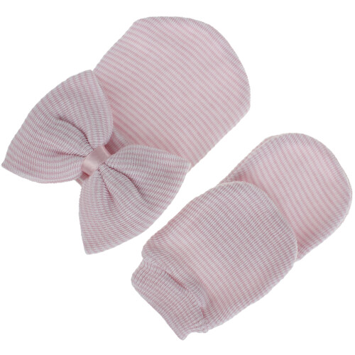 Babymütze Strickhandschuhe, Pink, Strapazierfähigem Garn 2