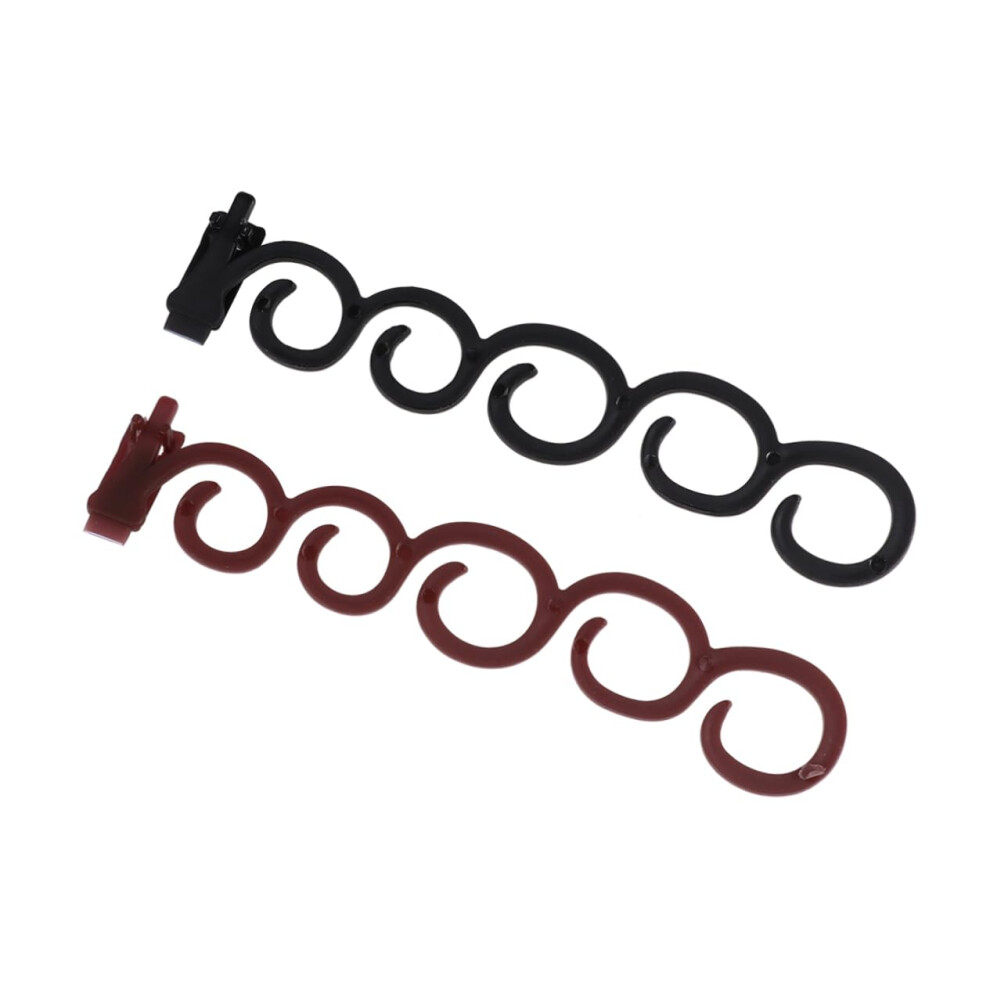 Unisex Black Hair Braiding Tool Set With French Braid Maker For Easy Diy Styling, Ponytails And Buns, 8 Pairs