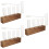 3Sets Glasvasen Mit Holzsockel Hellbraun 9