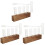 3Sets Glasvasen Mit Holzsockel Hellbraun 4