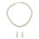 3Sets Traumhaftes Perlen-Set Weiß Schmuck Halskette Ohrringe 1