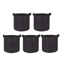 25Pcs Black Non-Woven Plant Growing Bags for Home Garden Nursery