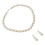 3Sets Traumhaftes Perlen-Set Weiß Schmuck Halskette Ohrringe 11