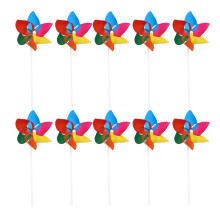 75Pcs Plastic Kid Pinwheel Toys Multi Hexagonal Wind for Play