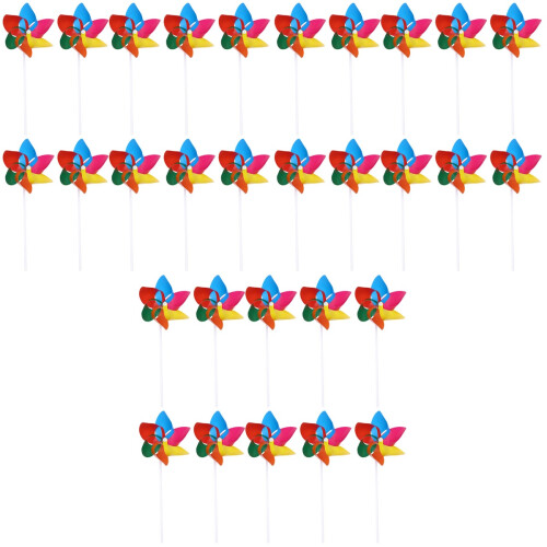 75Pcs Plastic Kid Pinwheel Toys Multi Hexagonal Wind for Play 2