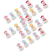30Ud Muñecos De Nieve Mini En Resina Multicolor Para Jardín De Hadas