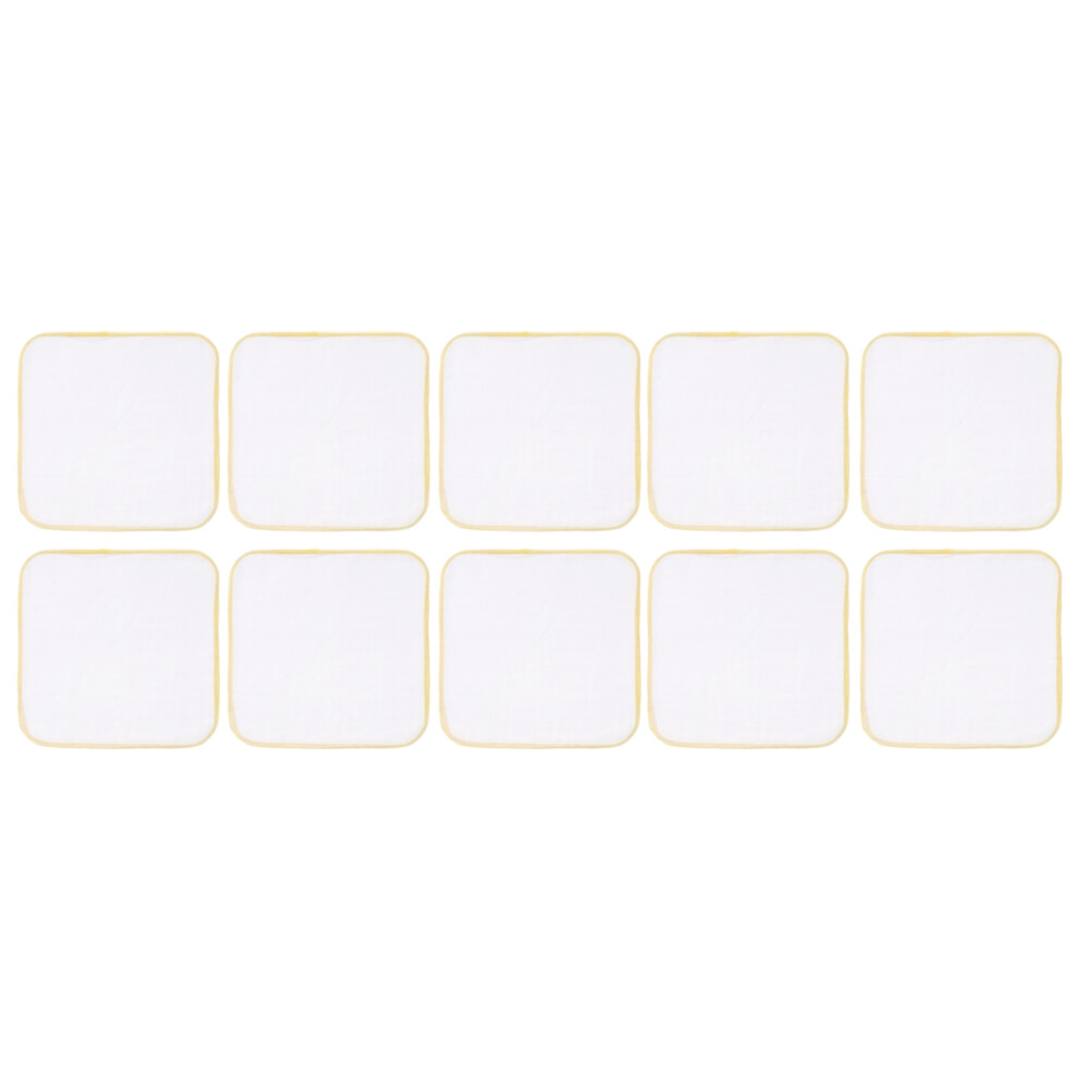 Happyyami 20 Pcs Double Gauze Baby Feeding Towel Nursing Yellow